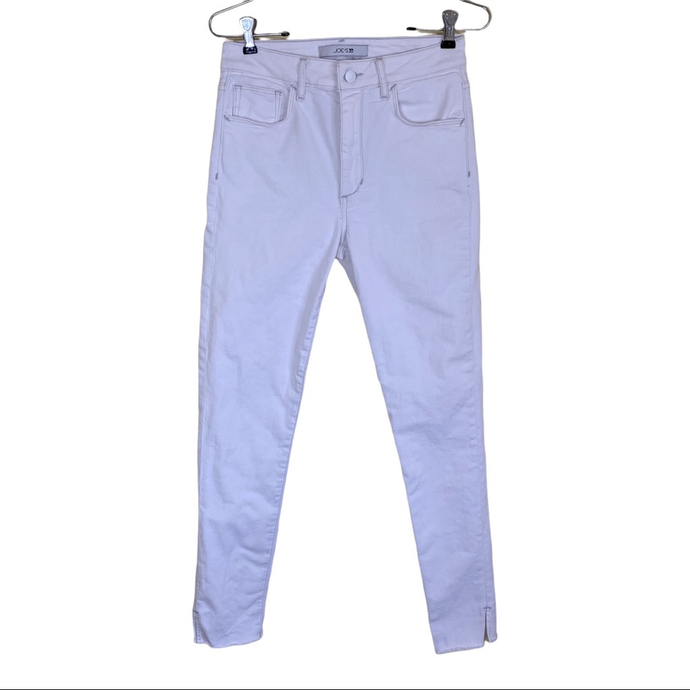 Joe’s Jeans High Rise Skinny Split Ankle Raw Hem White Jeans 27